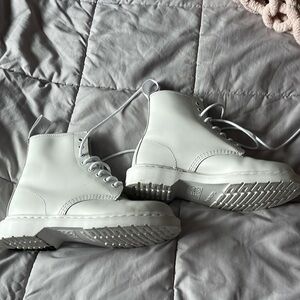 White on White Doc Marten Men size 7, Women Size 8 1460 Pascal Boot